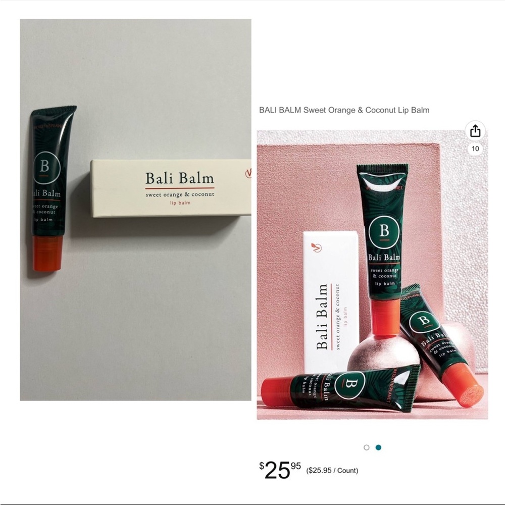 NEW Bali‎ Balm Sweet Orange and Coconut Lip Balm